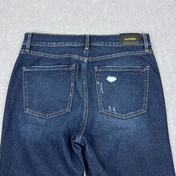 Express '70s Flare Mid Rise Jeans‎ Women's 6R Dark Blue Wash Denim Stretch Pant - Picture 14 of 16